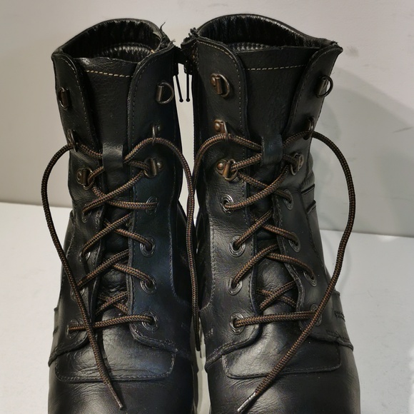 ANFIBIO Women's Brown Leather Lace up Zipper on the side Boots - Picture 10 of 10